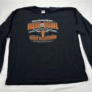 Gildan Texas Longhorns Rose Bowl 2006 National Championship LS Shirt 2XL Black